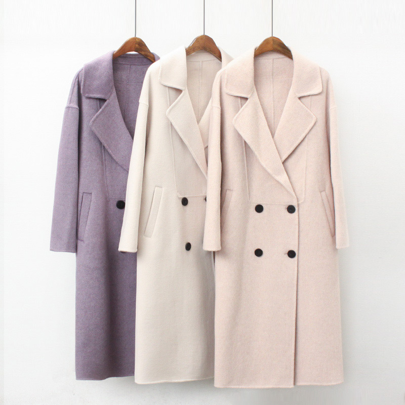 Fashion Purple Pure Color Decorated Long Overcoat,Coat-Jacket