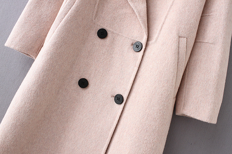 Fashion Beige Pure Color Decorated Long Overcoat,Coat-Jacket