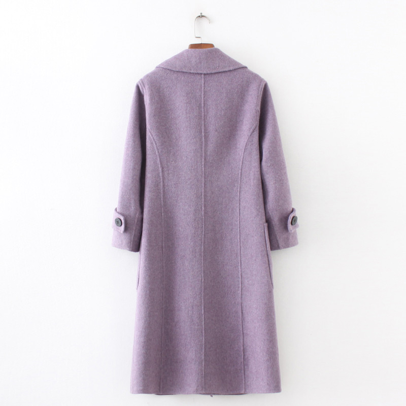 Fashion Purple Long Sleeves Design Pure Color Overcoat,Coat-Jacket