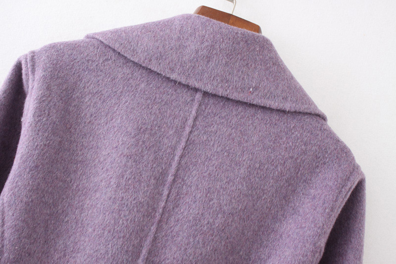 Fashion Purple Long Sleeves Design Pure Color Overcoat,Coat-Jacket