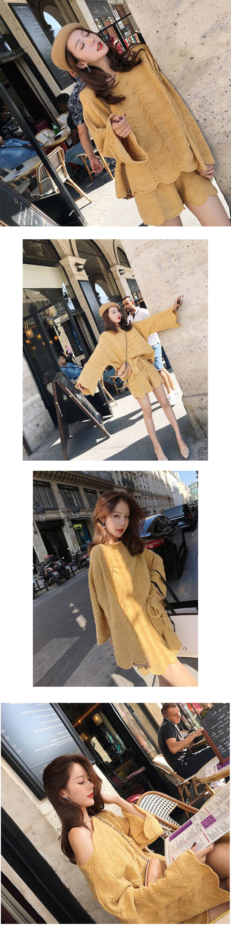 Fashion Yellow Flare Sleeves Design Pure Color Suits,Coat-Jacket