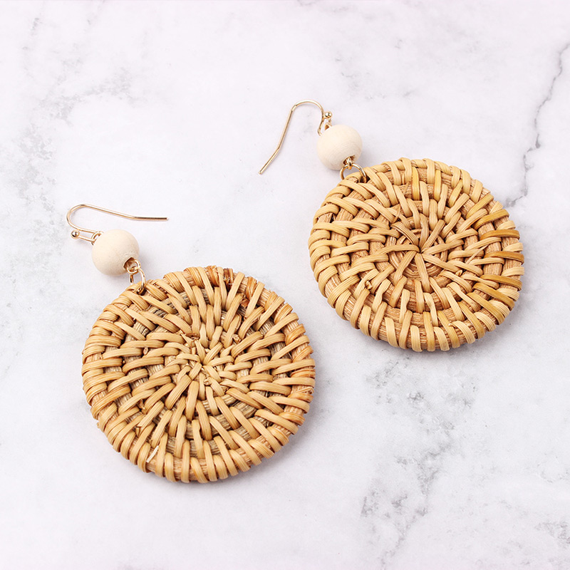 Fashion Brown Round Shape Design Pure Color Earrings,Drop Earrings