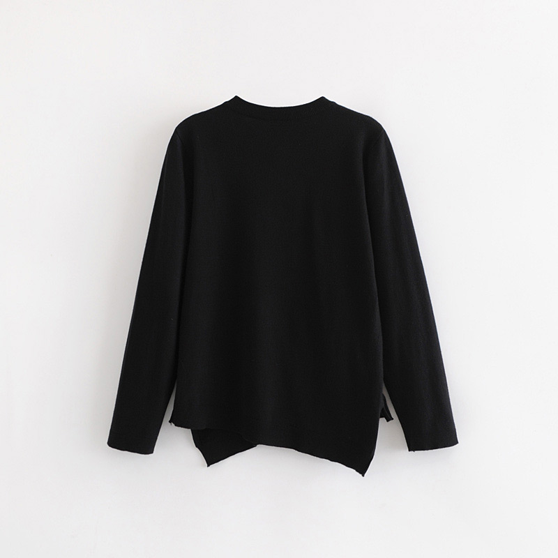 Elegant Black Pure Color Design Long Sleeves Cardigan,Sweater