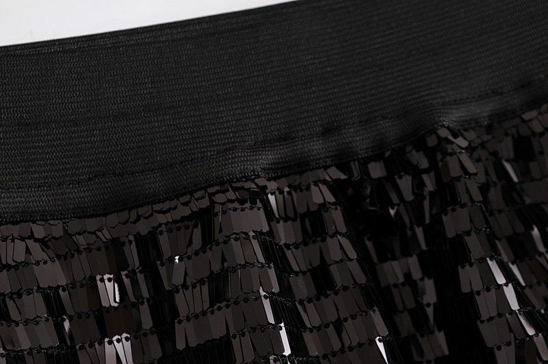 Elegant Black Lace Decorated A-line Loose-waist Skirt,Skirts