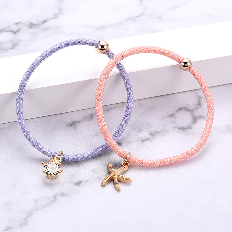 Fashion Multi-color Starfish Pendant Decorated Hair Band(4pcs),Hair Ring