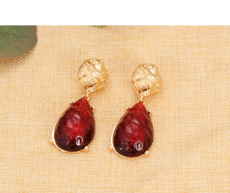 Fashion Red Waterdrop Shape Decorated Earrings,Drop Earrings