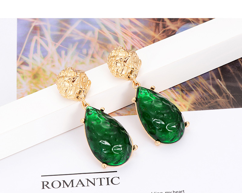Fashion Green Waterdrop Shape Decorated Earrings,Drop Earrings