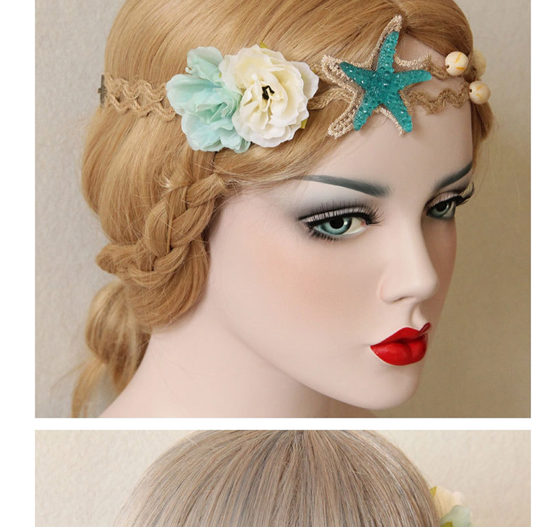Fashion Blue Flower&star Shape Decorated Hair Accessories,Hair Ribbons
