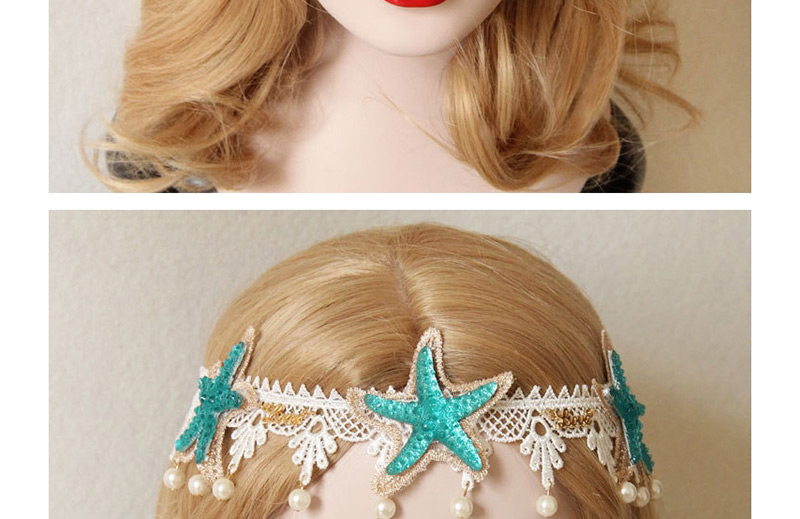 Fashion Blue Starfish Shape Design Hair Accessories,Hair Ribbons