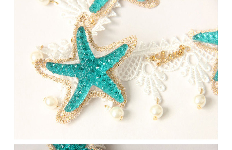 Fashion Blue Starfish Shape Design Hair Accessories,Hair Ribbons