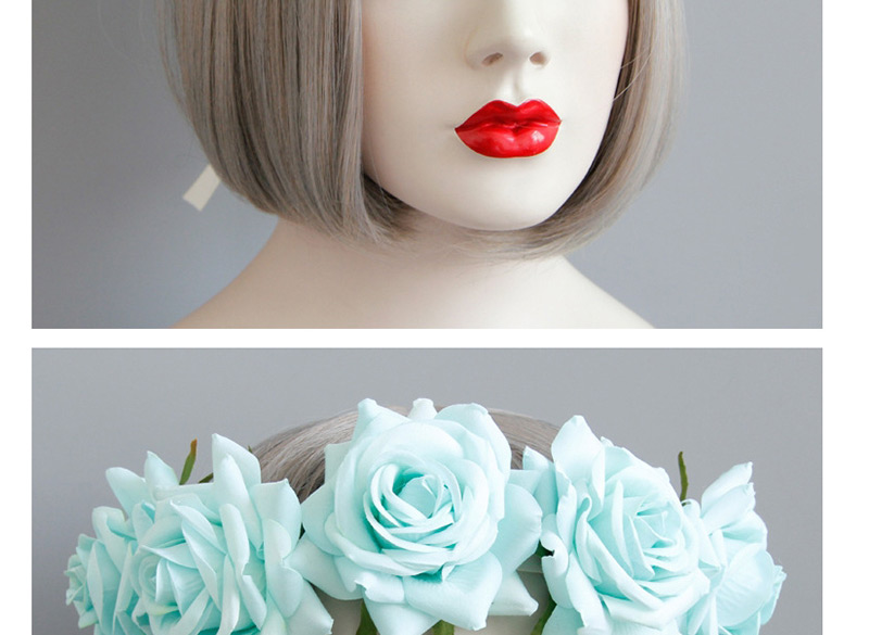 Fashion Light Blue Flower Shape Decorated Hair Accessories,Hair Ribbons