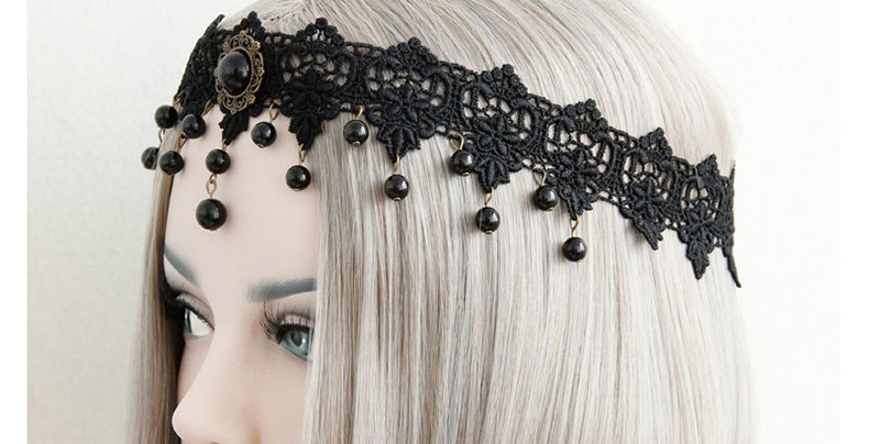 Fashion Black Hollow Out Deisgn Pure Color Hair Accessories,Hair Ribbons