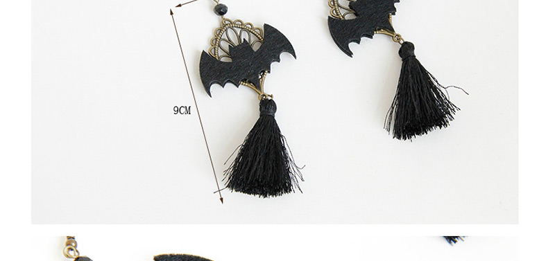 Fashion Black Bat Shape Decorated Earrings,Drop Earrings