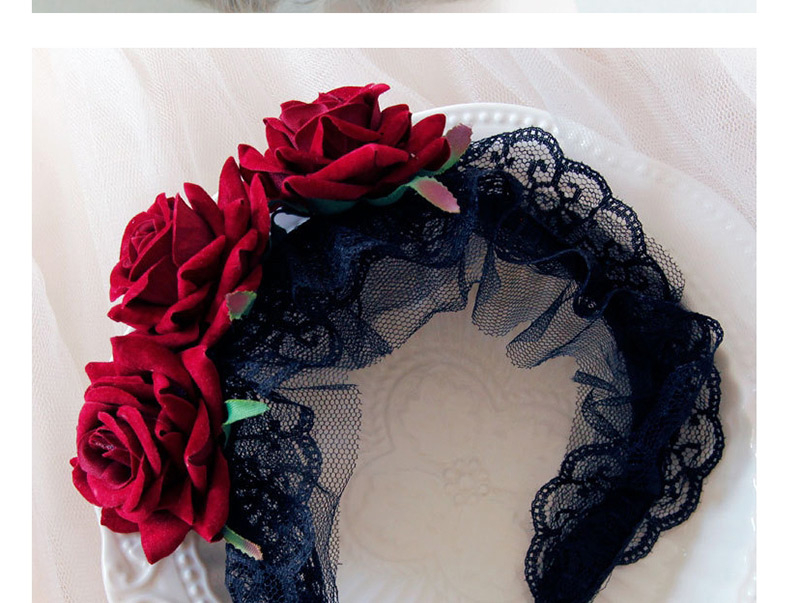 Fashion Claret Red Flower Shape Decorated Hairband,Head Band