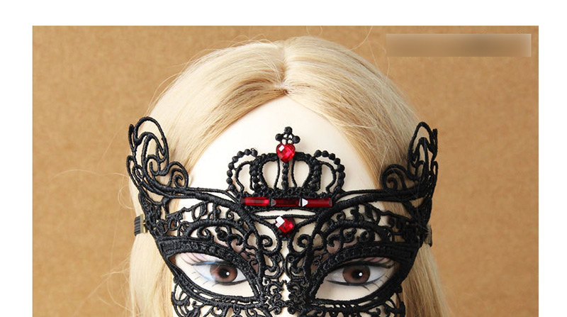 Fashion Black Hollow Out Deisgn Pure Color Mask,Chokers