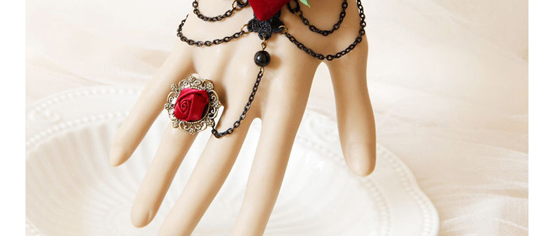 Fashion Claret Red Flower Shape Decorated Bracelet,Fashion Bracelets