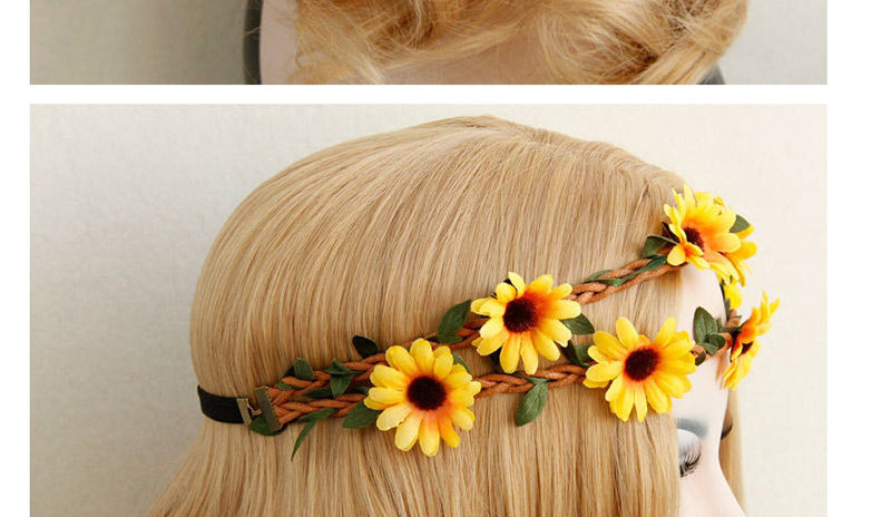 Fashion Yellow Sunflower Shape Deisgn Hair Accessories,Hair Ribbons
