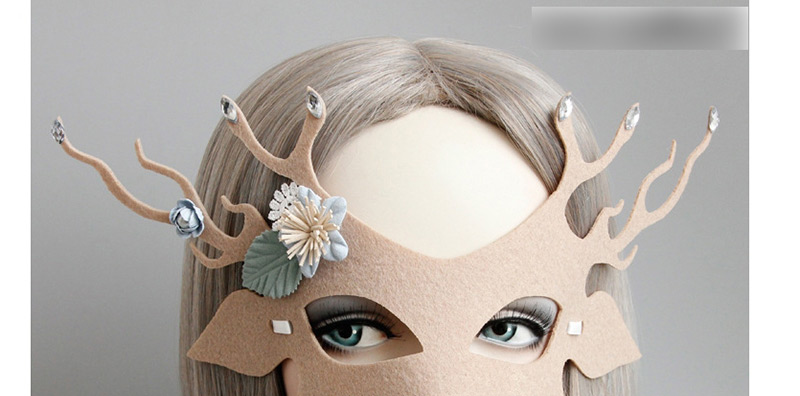 Fashion Khaki Deer Shape Decorated Mask,Chokers