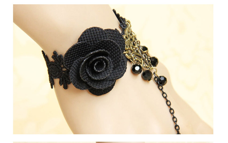 Fashion Black Flower Shape Decorated Bracelet,Fashion Bracelets