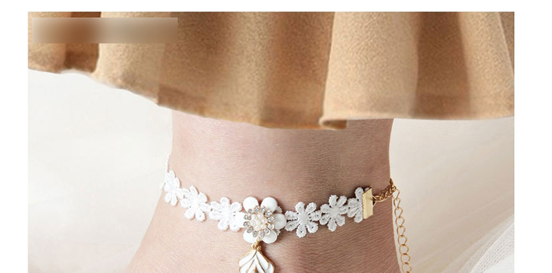 Fashion White Flower Shape Design Pure Color Anklet,Fashion Anklets