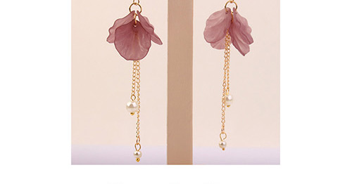 Elegant Pink Tassel Decorated Earrings,Drop Earrings