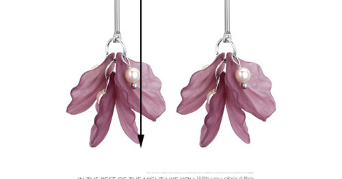 Elegant Purple Flower Shape Decorated Earrings,Drop Earrings