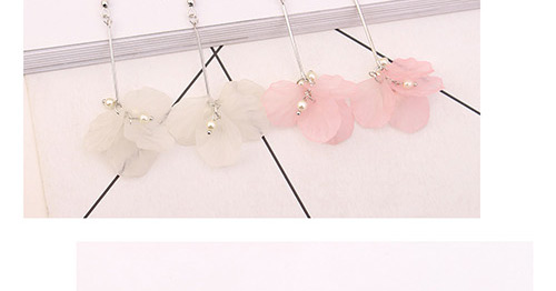 Elegant Pink Flower Shape Decorated Earrings,Drop Earrings
