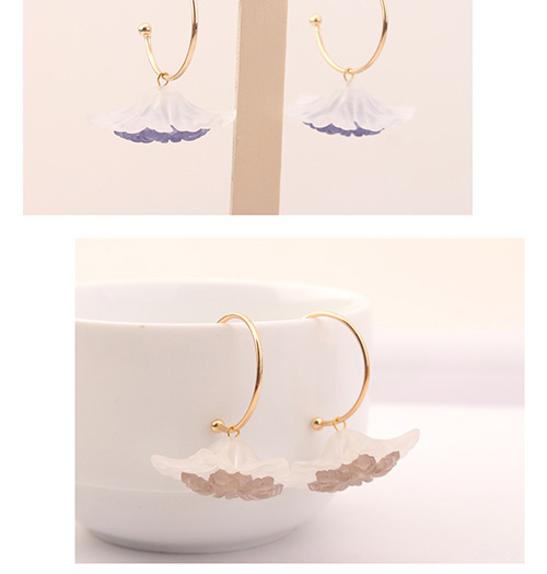 Fashion Gray Flower Shape Decorated Earrings,Drop Earrings