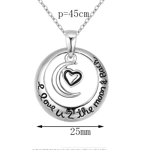 Fashion Silver Color Heart Pattern Decorated Necklace,Pendants