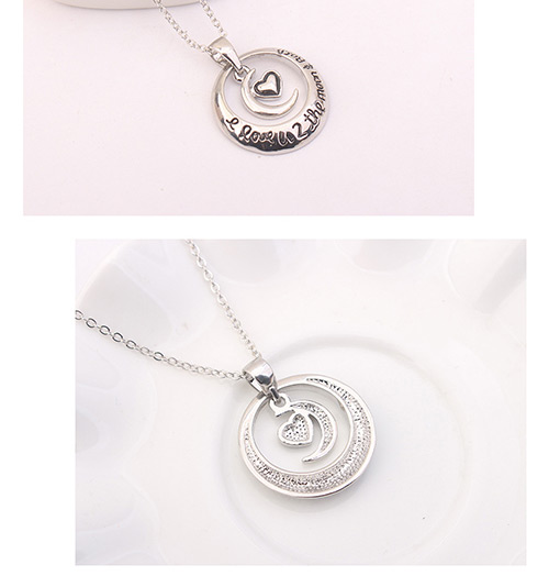 Fashion Silver Color Heart Pattern Decorated Necklace,Pendants