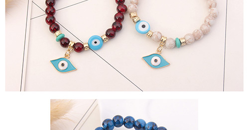 Personality Black Eye Shape Pendant Decorated Beads Bracelet,Fashion Bracelets