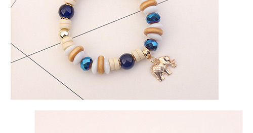 Vintage Coffee Elephant Pendant Decorated Beads Bracelet,Fashion Bracelets