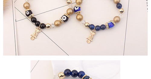 Vintage Blue Owl Pendant Decorated Beads Bracelet,Fashion Bracelets
