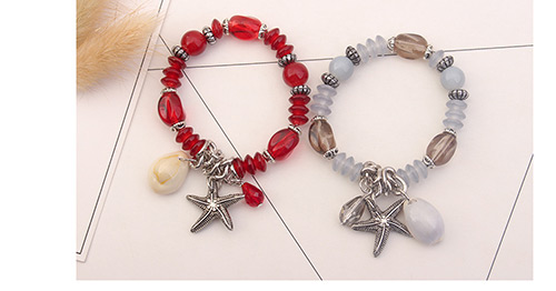 Vintage Black Starfish Pendant Decorated Beads Bracelet,Fashion Bracelets