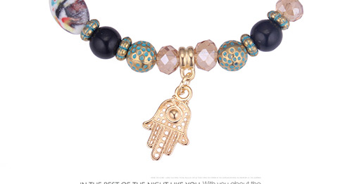Fashion Blue Palm Pendant Decorated Beads Bracelet,Fashion Bracelets