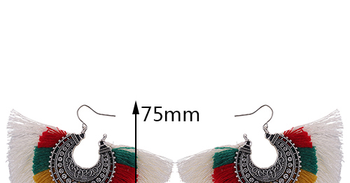 Vintage Multi-color Tassel Decorated Earrings,Drop Earrings