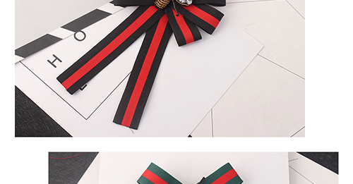 Fashion Green+red Bee Shape Decorated Bowknot Brooch,Korean Brooches