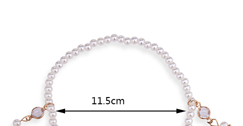 Elegant Silver Color Full Pearls Decorated Simple Anklet,Fashion Anklets