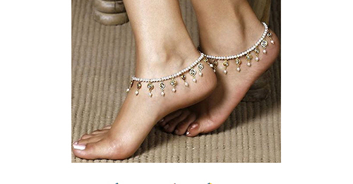 Elegant Gold Color Full Pearls Decorated Simple Anklet,Fashion Anklets