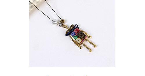 Elegant Multi-color Robot Shape Pendant Deccorated Necklace,Pendants