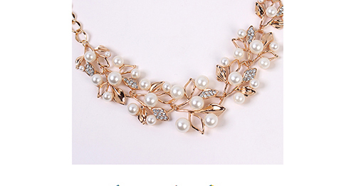 Elegant Gold Color Leaf&pearls Decorated Jewelry Sets,Jewelry Sets