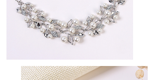 Elegant Silver Color Leaf&pearls Decorated Jewelry Sets,Jewelry Sets
