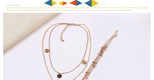 Elegant Gold Color Moon Decorated Multi-layer Necklace,Multi Strand Necklaces