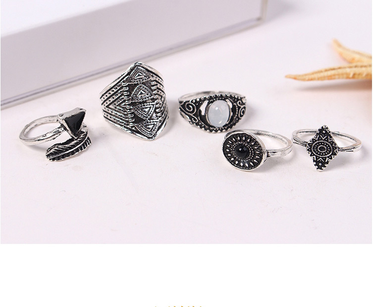 Fashion Silver Color Geometric Shape Decorated Rings Sets,Rings Set