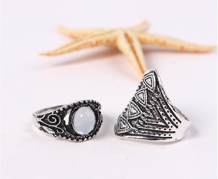 Fashion Silver Color Geometric Shape Decorated Rings Sets,Rings Set