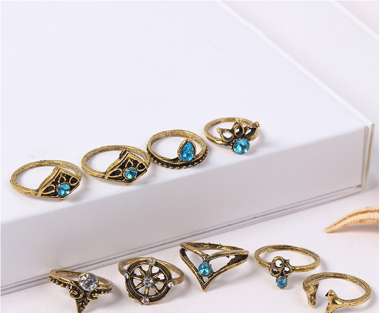 Fashion Gold Color Geometric Shape Decorated Rings Sets,Rings Set