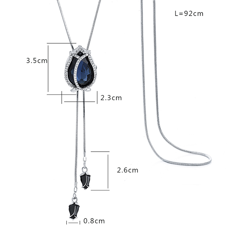 Fashion Blue Waterdrop Shape Decorated Necklace,Multi Strand Necklaces