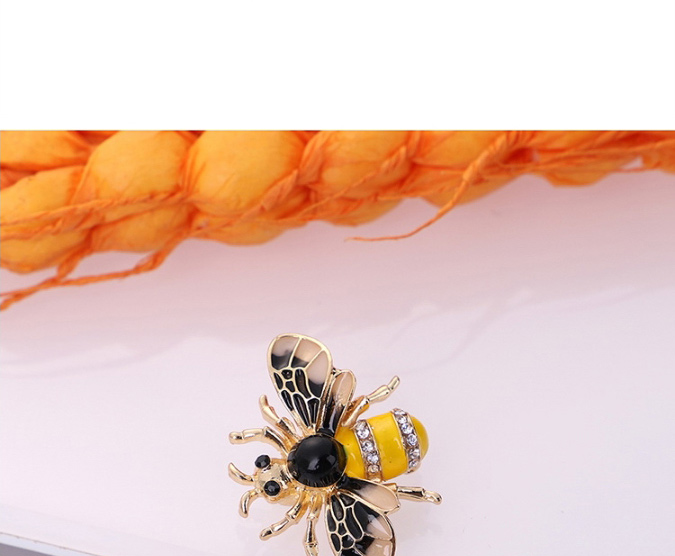 Elegant Yellow+black Bee Shape Design Color Matching Brooch,Korean Brooches