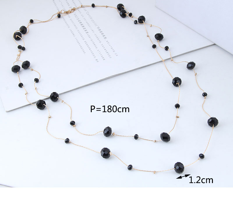 Fashion Blue Pure Color Decorated Double Layer Necklace,Necklaces