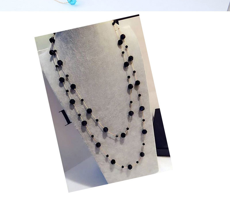 Fashion Gray Pure Color Decorated Double Layer Necklace,Necklaces